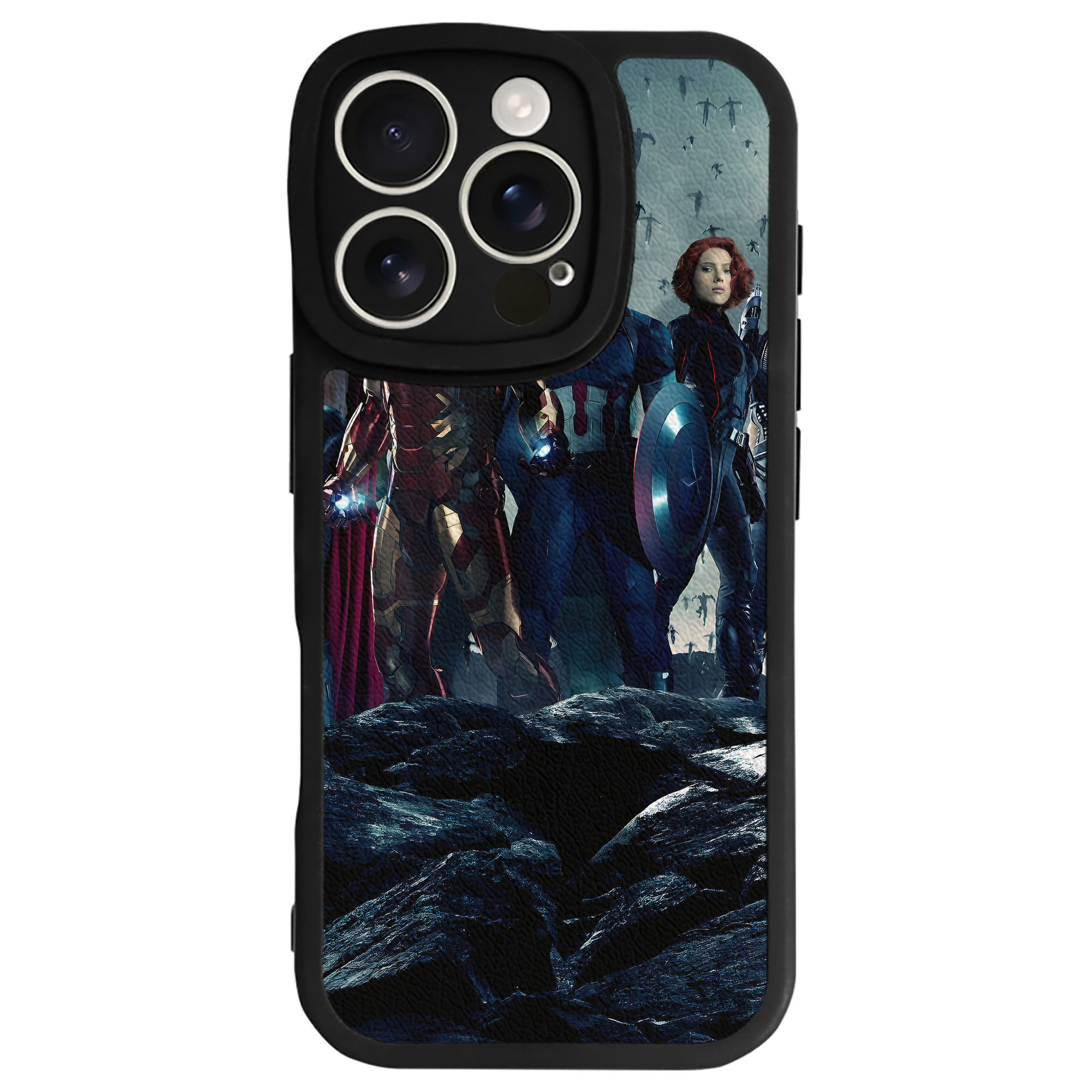 （画像用） アベンジャーズ The Avengers 【iPhone 16シリーズ対応】シリコンスマホケース（レザー調） 材質：シリコン